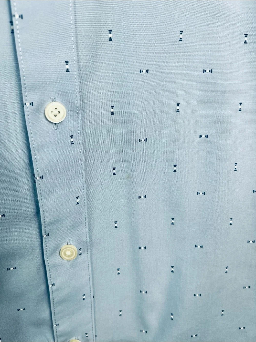 Banana Republic SLIM-FIT UNTUCKED NON-IRON SHIRT Blue Micro Dot Dress Shirt